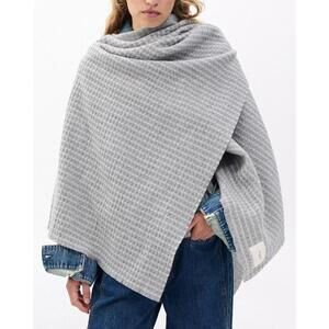 NEW RAG & BONE joni waffle poncho in grey